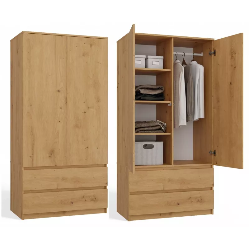 Topeshop SZAFA MALWA ART bedroom wardrobe/closet 5 shelves 2 uks(s) tamm