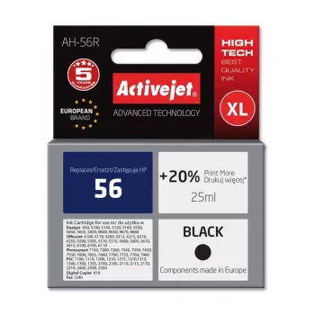 Activejet AH-56R tint (asendus HP 56 C6656A; Premium; 25 ml; must)