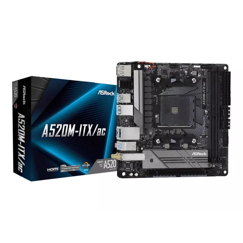 Emaplaat ASRock A520M-ITX/ac pesa AM4 micro ATX