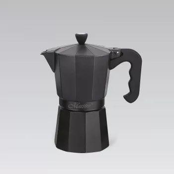 Moka pot Maestro MR-1666-6-Must — manuaalne pliidil kasutatav kohvimasin, 6 tassi, 300 ml, must alumiinium