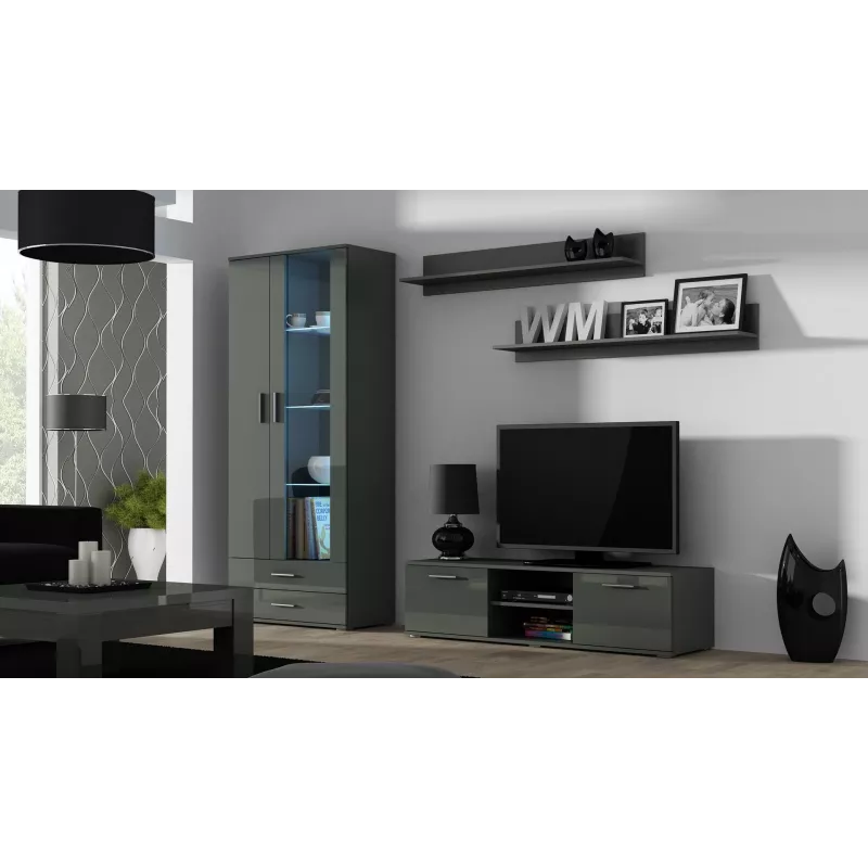 TV-kapp cama meble SOHO 140 — 1400×430×370 mm, hall pealisplaat (puitlaastplaat), hall raam
