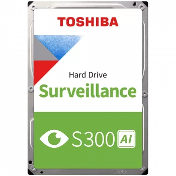 HDD Video Surveillance TOSHIBA S300 AI 8TB CMR, 3.5', 512MB, 7200RPM, SATA, 64 kaamerat, 24/7, TBW: 550