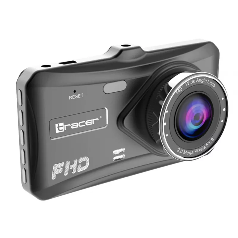 Dashcam TRACER 4TS Full HD kahe kanaliga pardakaamera, 2 MP põhi-, 0,4 MP salongi-, 140°/60° vaatenurgad, 4-tolline IPS-ekraan, 150 mAh aku, alumiiniumist korpus, parkimisabi