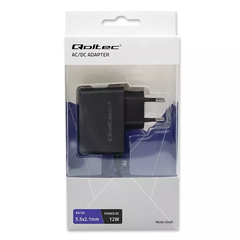 AC-adapter QOLTEC 52405 6V 2A 12W toiteplokk kaasaskantavatele seadmetele