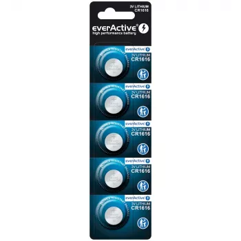 Nööpelement everActive CR1616 3V, 50 mAh, 16 mm — 5 tk pakend