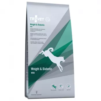 Kuiv veterinaar-terapeutiline koeratoit TROVET WRD — 3 kg, täiskasvanud, kehakaalu & diabeedi toetus, kanamaitse, 32% valku, 6% rasva