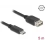 USB-kaabel DELOCK 81539 USB USB-C kuni USB Type-A, 5 m pikkus