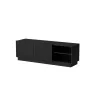 TV-kapp cama meble LIVERTI 150x42x48 cm, must puitlaastplaadist pealispind, must raam