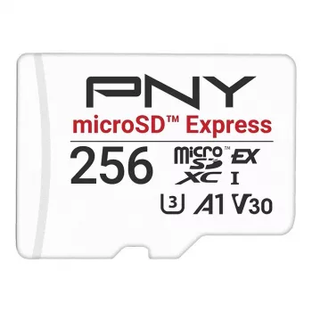 MikroSDXC mälukaart PNY microSD Express 256 GB UHS-I Lugemiskiirus 890 MB/s Kirjutamiskiirus 750 MB/s U3 V30