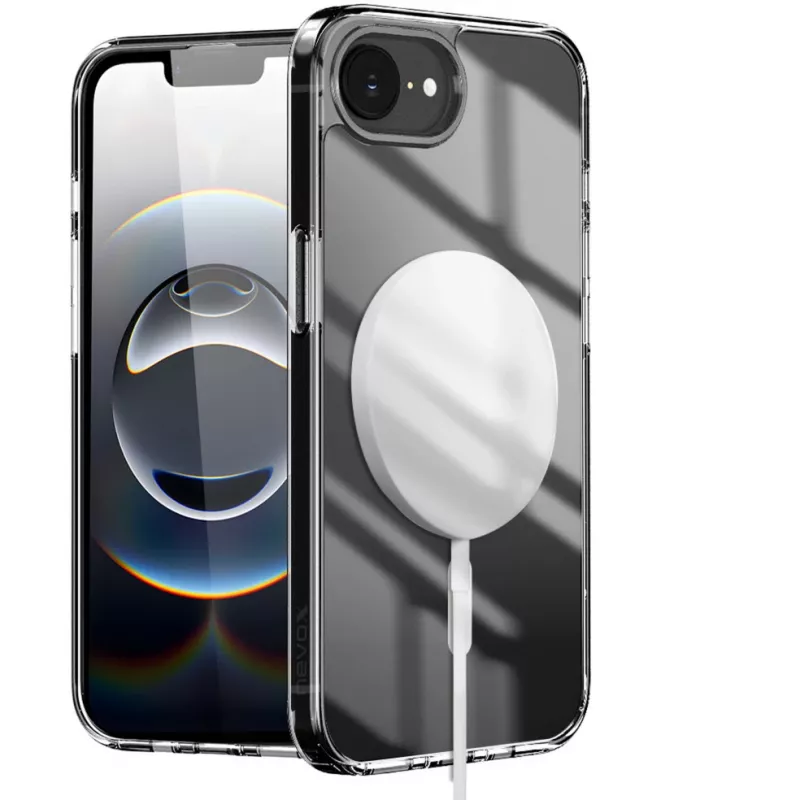 Nevox StyleShell SHOCKFlex - iPhone 16e/17e ühildub MagSafe'iga läbipaistev