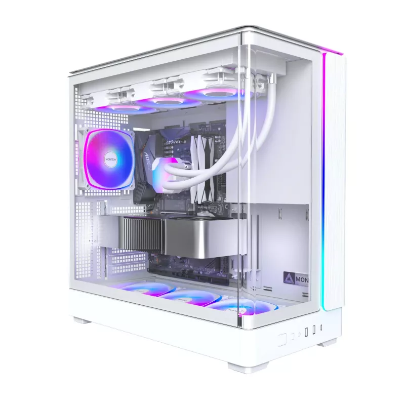 PC Case Montech KING 45 PRO (W) — Micro ATX / Mini-ITX Valge midi tower