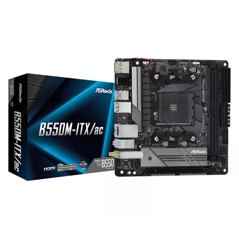 Emaplaat ASRock B550M-ITX/ac AMD B550 Socket AM4 mini ITX