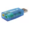 USB väline helikaart Gembird Virtus2 — USB-liides, 3,5 mm kõrvaklapid, sinine läbipaistev