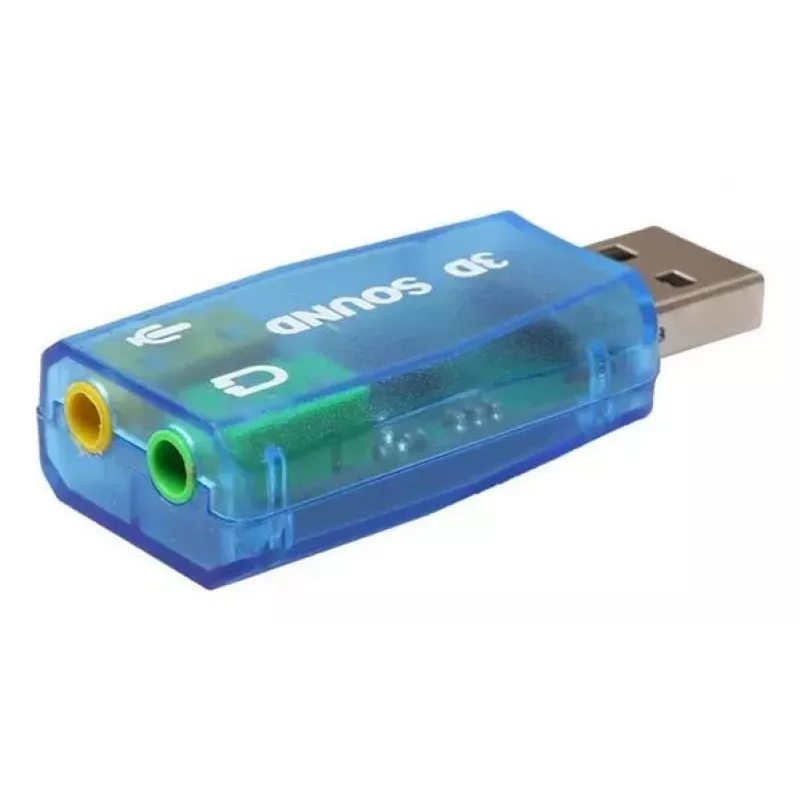 USB väline helikaart Gembird Virtus2 — USB-liides, 3,5 mm kõrvaklapid, sinine läbipaistev