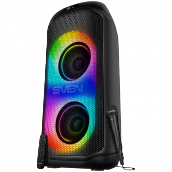 Kõlar SVEN PS-1050, must (200W, TWS, Bluetooth, FM, USB, microSD, LED-ekraan, 7200mAh)