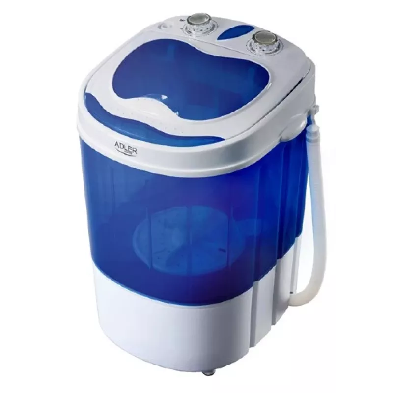 Adler | AD 8051 | Pesumasin | Energiatõhususe klass | Pealtlaadimine | Pesukogus 3 kg | Pöörlemiskiirus määramata | Sügavus 37 cm | Laius 38 cm | Valge/sinine
