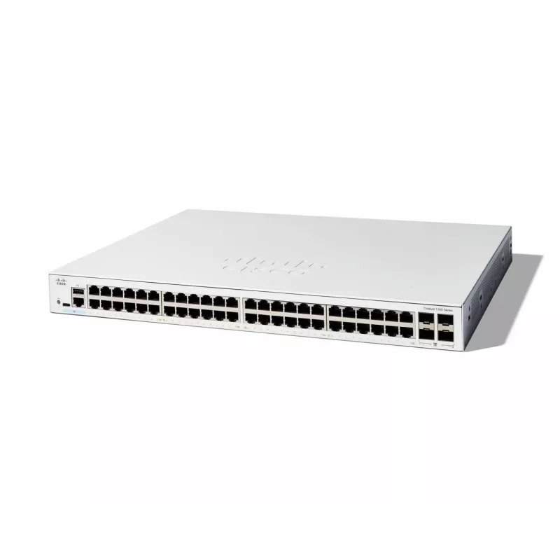 Cisco Catalyst 1300-48T-4G hallatav lüliti, 48 porti GE, 4x1GE SFP, piiratud eluaegne kaitse (C1300-48T-4G)