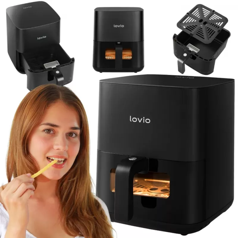 Lovio LVAF001BK õhufritüür 5 L must — lauaõhufritüür, 5‑liitrine maht