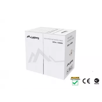 LANBERG võrgukaabel Cat5e U/UTP LCU5-12CU-0305-BK, 24 AWG vask, 305 m, must