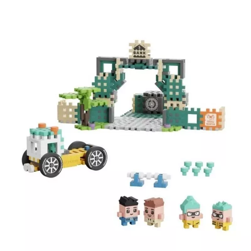 MARIOINEX Mini Waffle City Pangaröövi ehitusklotsid, 148 tükki