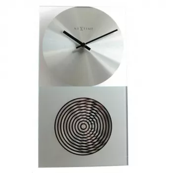 NeXtime klok 3028 OP kell, 16x30,2 cm, Seinale, Klaas, Hõbedane