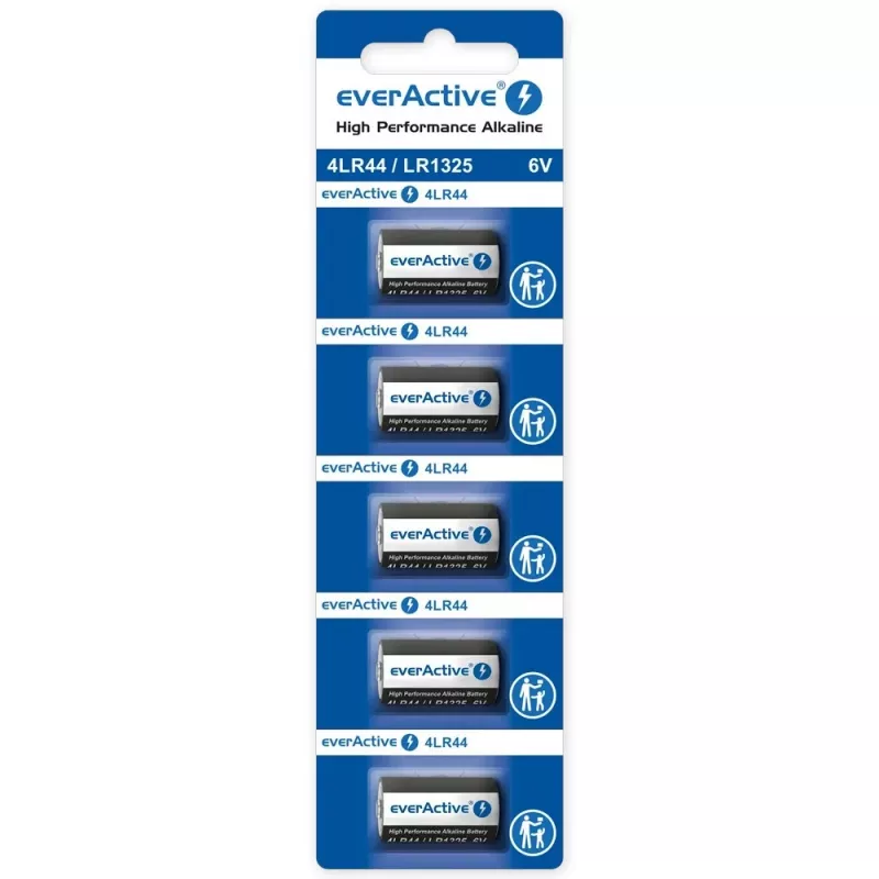 Aluselised nööpelemendid everActive LR44 1,5 V — pakendis 5 tk