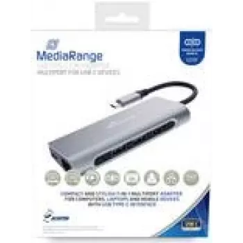 MEDIARANGE MRCS510 - USB 3.2 Gen 1 (3.1 Gen 1) USB-C - USB 3.2 Gen 1 (3.1 Gen 1) Type-A - USB 3.2 Gen 1 (3.1 Gen 1) USB-C - 3840 x 2160 pikslit - SD,SDHC,SDXC - 5000 Mbit/s - Hõbedane