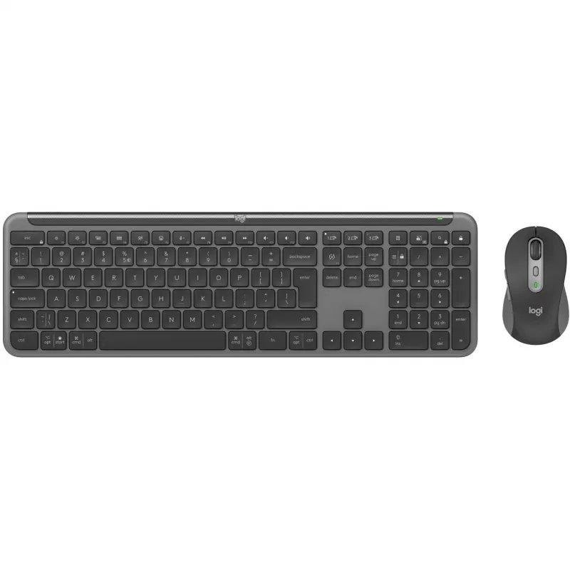 Logitech MK950 Signature õhuke klaviatuur hiirega kontori komplekt RF traadita ja Bluetooth QWERTY US International Graphite
