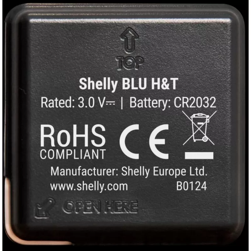 Shelly BLU H&T temperatuuri- ja niiskusandur (must)