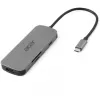 7-ühes USB-C dongel Acer — USB 3.2 Gen 1 USB-C, 3x USB-A, HDMI, SD/microSD, 100 W PD, hõbedane