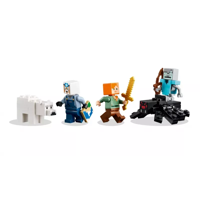Ehitusmänguasi LEGO Minecraft Kirka kaevandus komplekt 21277 — 530 osa, 3 minifiguuri, vanusele 8+
