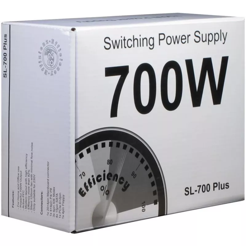 Inter-Tech SL-700 Plus - Toiteplokk (sisemine) - ATX12V 2,4 - AC 230 V - 700 W - aktiivne PFC (88882141)