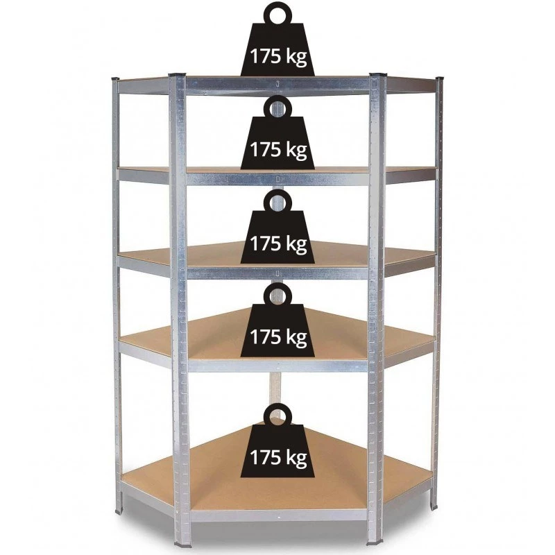 Aiatööriistade hoiuriiul top e shop Riiul GC9030 — Tsingitud teras & MDF, 900x300x1800 mm, eraldiseisev/seinale kinnitatav, 875 kg kandevõime