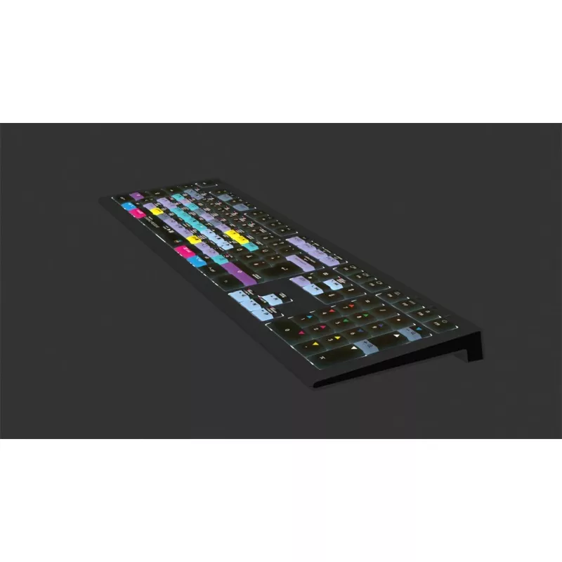 Logickeyboard ASTRA 2 DaVinci Resolve klaviatuur Macile, täissuuruses, juhtmega USB, käärmehhanism, QWERTZ saksa, must