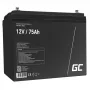 Suletud pliiaku UPS-aku roheline Cell AGM25 12 V 75 Ah, VRLA, 75 Ah, 12 V, 21,3 kg