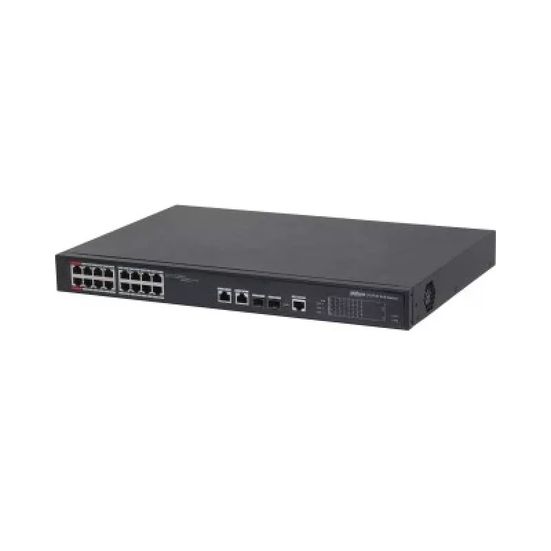 Mittehallitav gigabitine Etherneti lüliti DAHUA PFS4218-16ET-240, 16x RJ-45 PoE porti, 8,8 Gbit/s, MAC 4000