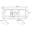 TV-kapp cama meble SOHO 140x43x37 cm — kašmiirpealne, must raam