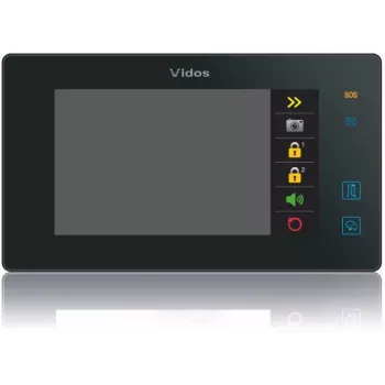 VIDOS DUO M1021B-2 videofoni monitor, 7" TFT LCD puuteekraan 800x480, 2-juhtmeline, microSD