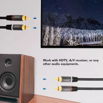 LogiLink CA1207 Audio-Cable 5 m 2 x RCA Must (CA1207)