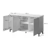 MARMO 3D kummut 150x45x80.5 cm valge matt/marble valge