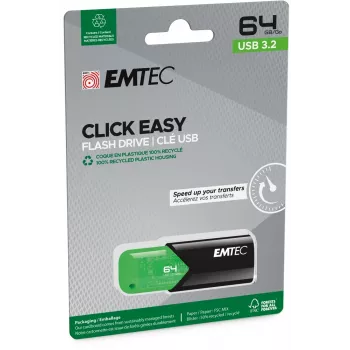 USB-mälupulk Emtec 64GB USB Type-A 3.2 Gen 1 Click Easy