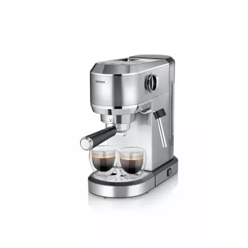 Espressomasin SEVERIN Newspresa KA 5997 — poolautomaatne, 1 L veepaak, 1350 W, kohviveski, must/harjatud teras/kroom