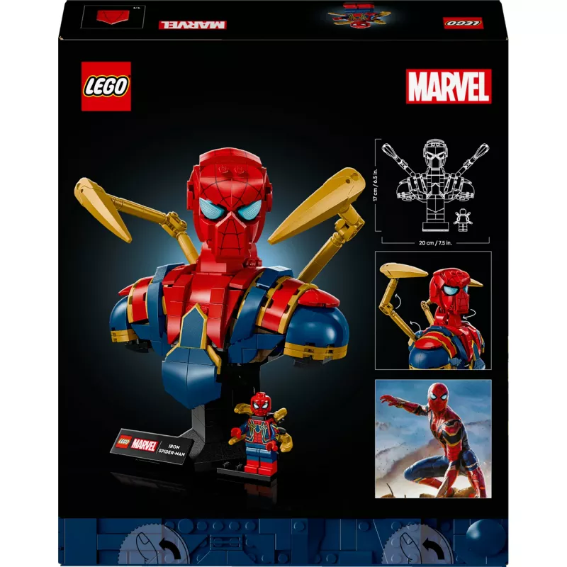 LEGO Marvel kollektsioneeritav büst Iron Spider-Man 76326, 379 tükki, 18+ eksponeerimismudel, 170×200×110 mm