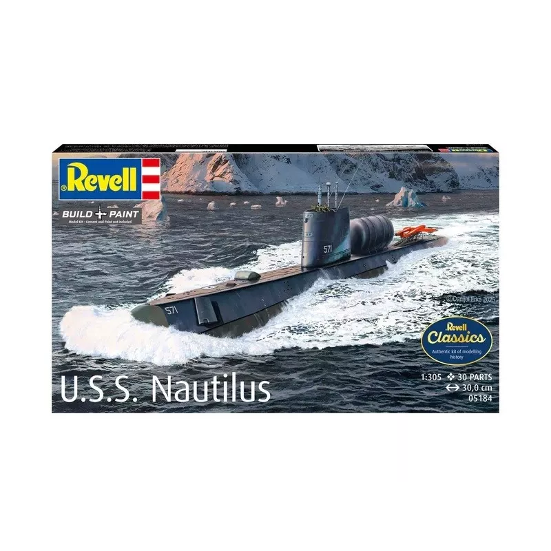 Plastikust mudellaev REVELL U.S.S. Nautilus mõõtkavas 1:305, komplekt 05184