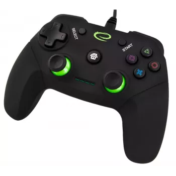 Gamepad ESPERANZA EGG110K juhtmega USB vibratsiooniga, 12 nuppu, 1,5 m kaabel — PC-le ja PS3-le