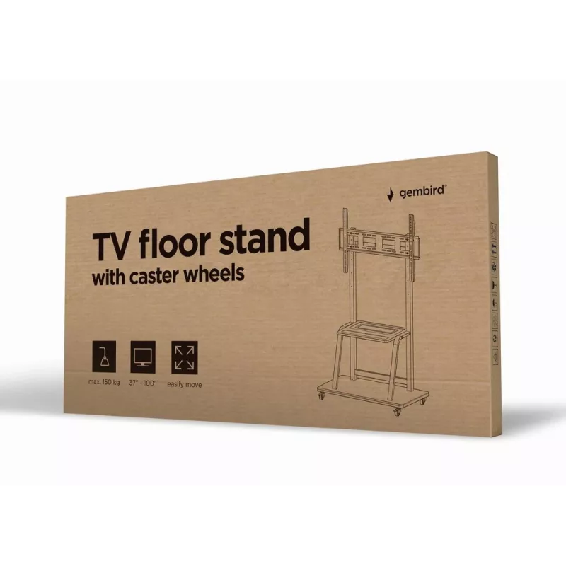 Gembird TVS-100F-01 põrandaalus ekraanidele 2.54 m (100) Must