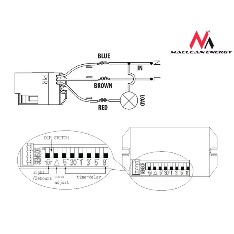 Motion detector Passive infrared sensor Maclean MCE32