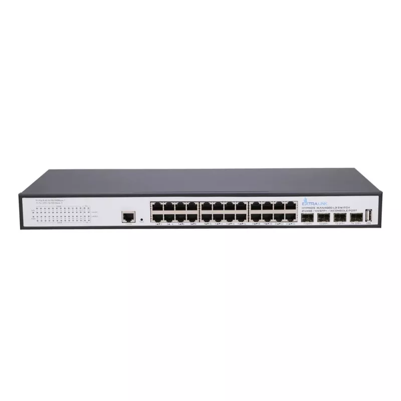 Extralink Hypnos Switch, 24x RJ45 1000Mb/s, 4x SFP+, L3, hallatav
