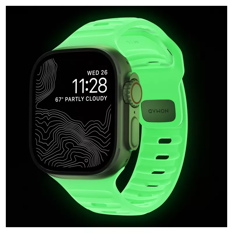 Band Nomad Sport Band Light roheline Rubber — laius 21,5 mm, randmele 160–195 mm