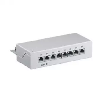 Wentronic Goobay CAT 6 Mini/Desktop Patch Panel, 8 Port, hall - STP Shielded, hall (93047)
